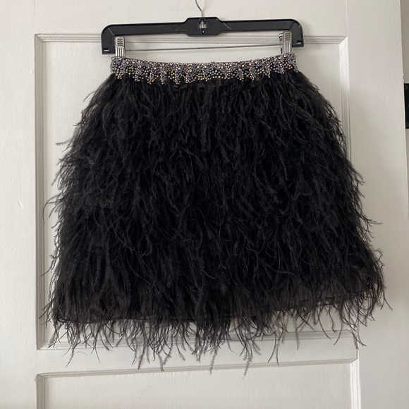 Sherri Hill Dresses & Skirts - Black Ostrich Feather party skirt - Sherri Hill, size 2